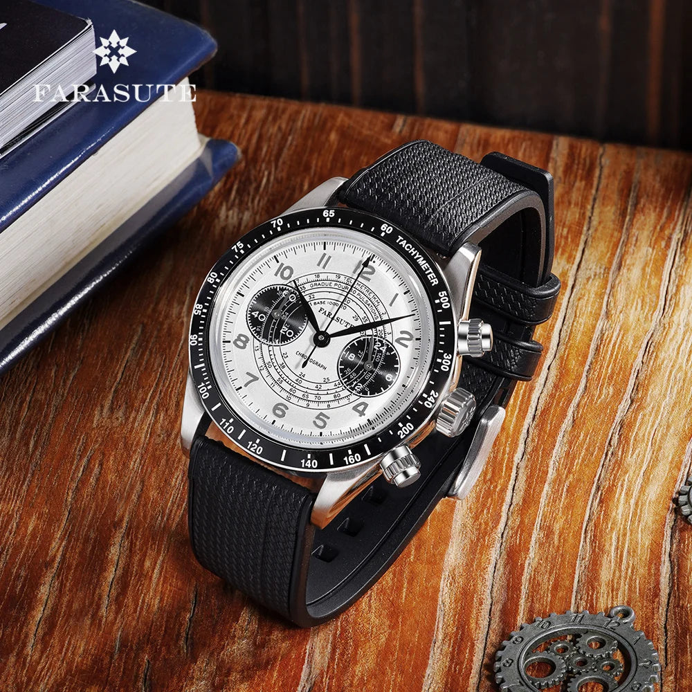 FARASUTE 2026 New Fashion Speed Sports Chronograph Wristwatch For Men 100M Waterproof Japan VK64 Quartz Movement Watch Male