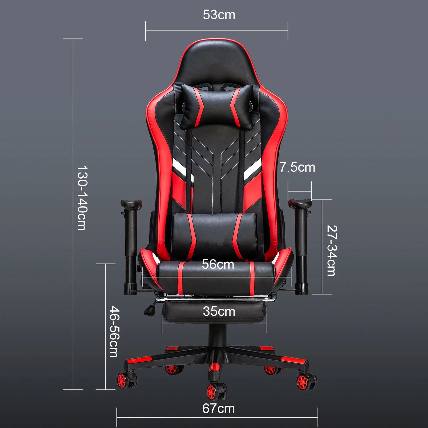 GC-RC03 Massage Gaming Chair 7-Point Adjustable Seat Height Ergonomic Office Chair with Footrest and Lumbar for Home Office