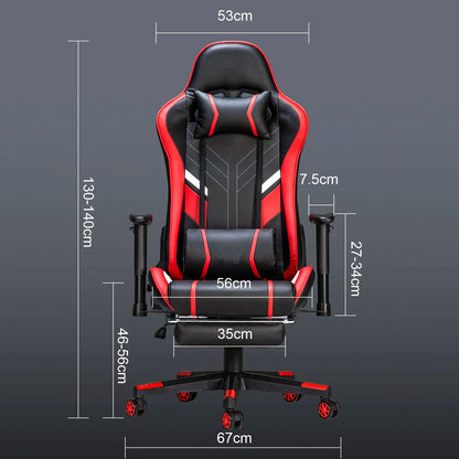 GC-RC03 Massage Gaming Chair 7-Point Adjustable Seat Height Ergonomic Office Chair with Footrest and Lumbar for Home Office