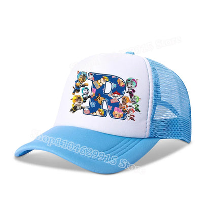 Paw Patrols Baseball Cap Boys Girls Cartoon Anime Chase Skye A-Z Letters Print Hat Summer Athleisure Adjustable Casual Hats Gift