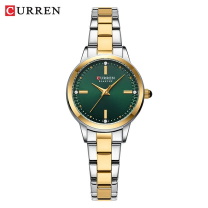 CURREN Women's Watches Fashion Original Quartz Wrist Watch for Ladies Roman Dial Dazzling Diamond Waterproof Luminous Luxury New