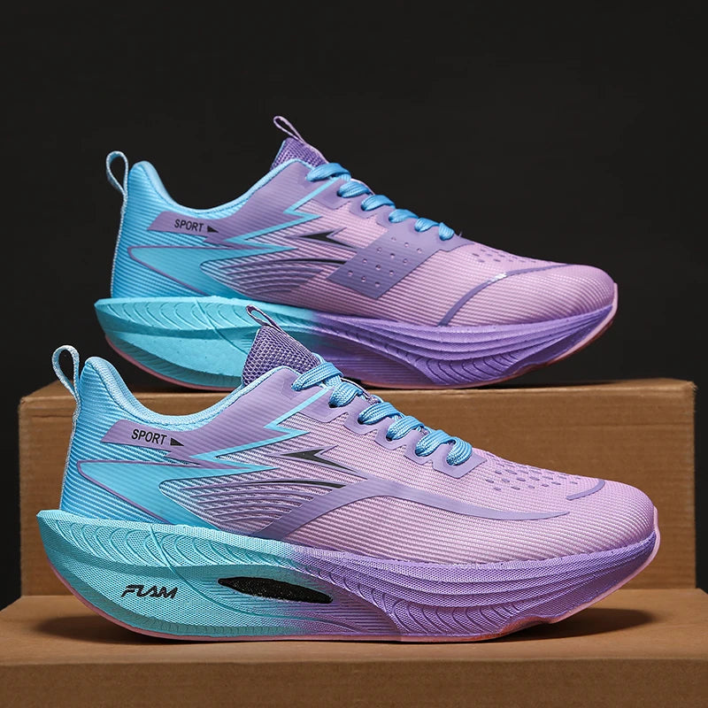 Zapatillas de running para hombre y mujer, deportivas para maratón, con amortiguación de aire, placa de carbono, transpirables, ligeras y cómodas para exteriores