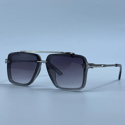 Steampunk Square Double Bridge Sunglasses Men Big 2026 Luxury Brand Designer Retro Punk Driving Sun Glasses Metal Frame Eyewear