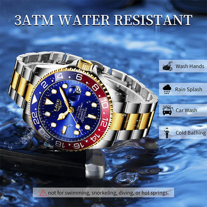 LIGE Men’s Luxury Quartz Watch  Stainless Steel, Luminous Dial, Waterproof & Business Design