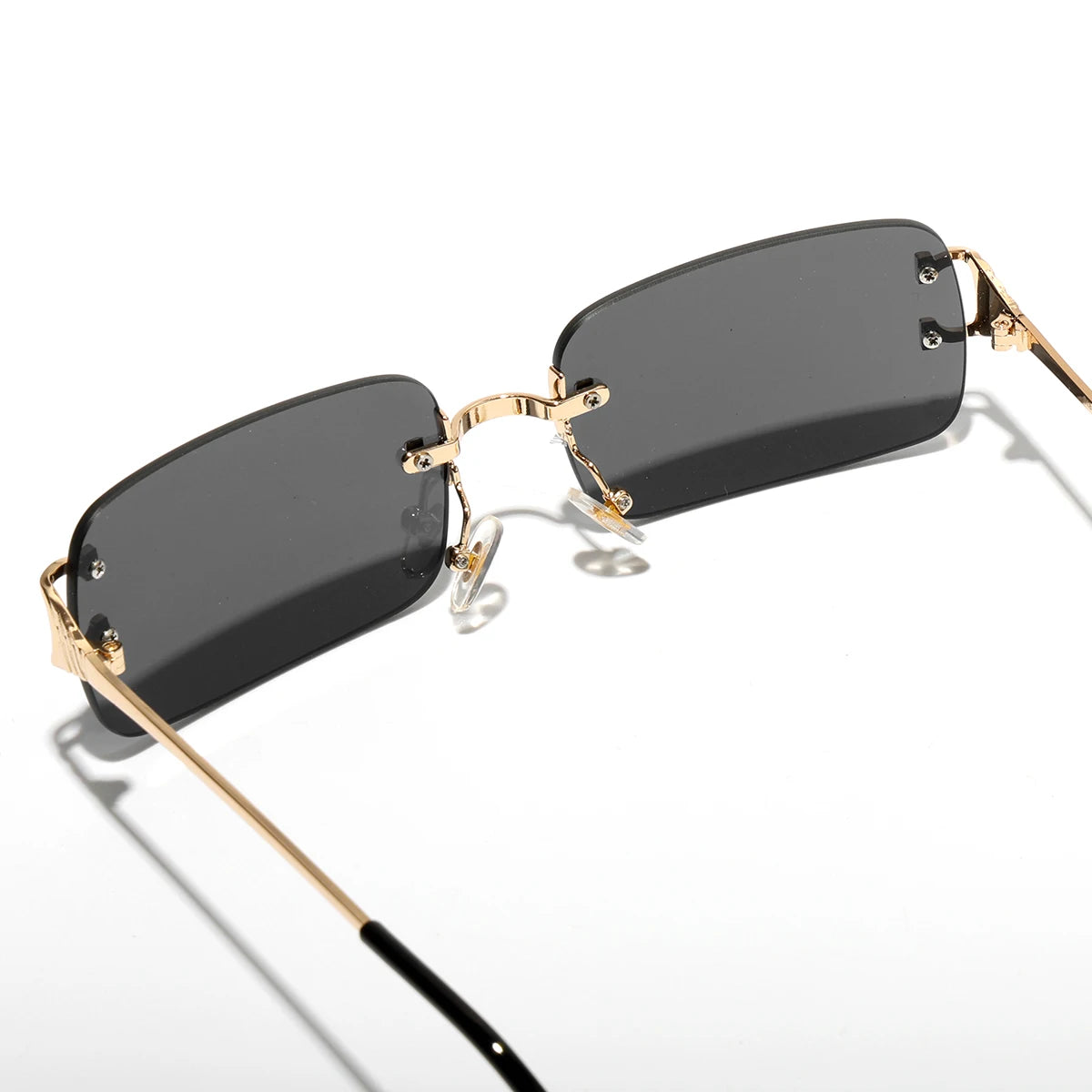 Ruiao 2026 rimless sunglasses UV400 fashion square metal glasses for men women designer man's brand sun shades for outdoor