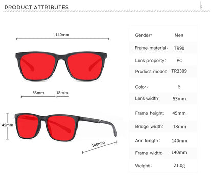 Men Sleep Blue Light Blocking Glasses Women Anti Radiation Computer Eyewear UV500 PC Red Lenses TR90 Square Eyeglasses Frames