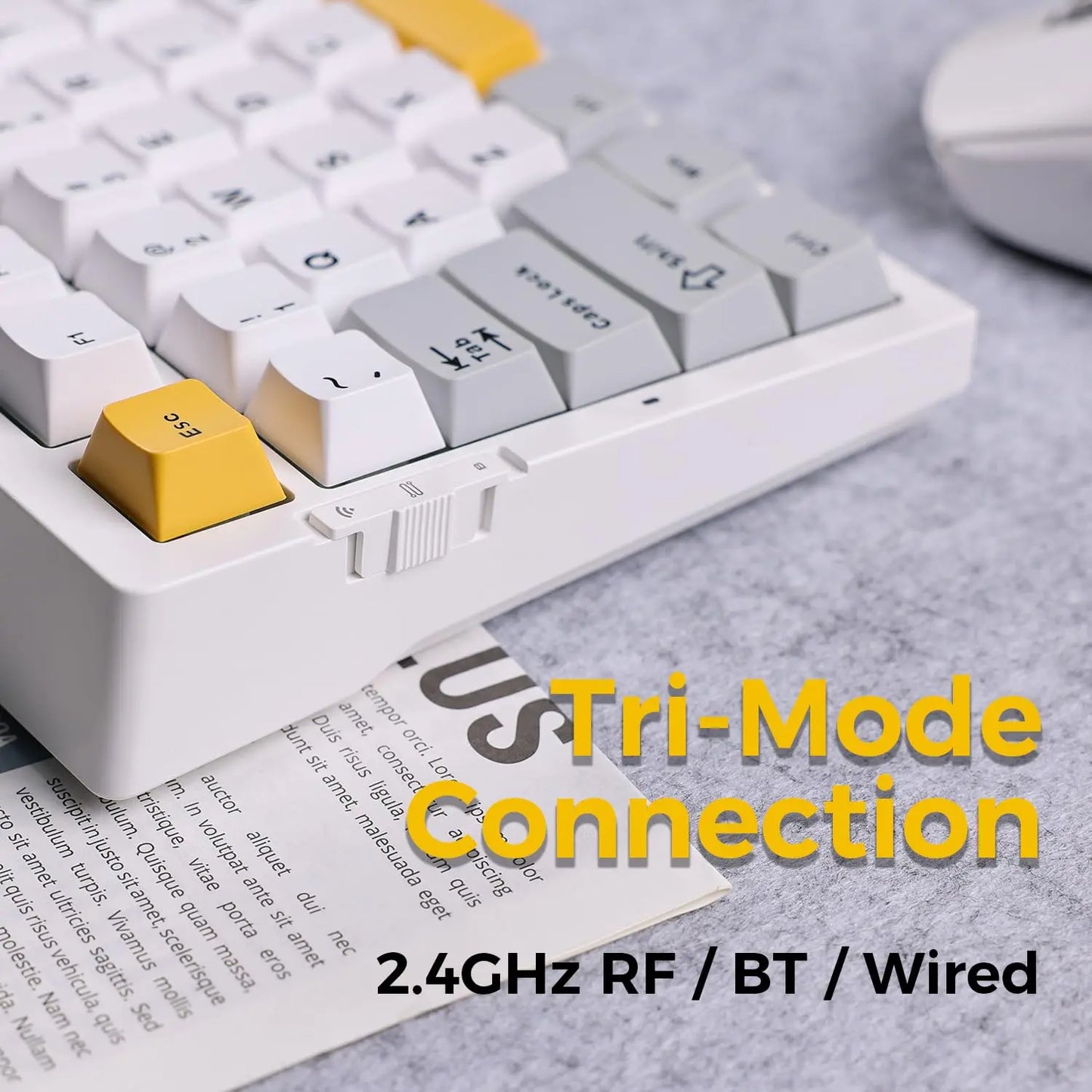 Teclado mecánico inalámbrico MCHOSE G75 Pro, diseño 75%, montaje gasket, 5 capas de amortiguación, retroiluminación RGB, triple modo y hot-swappable