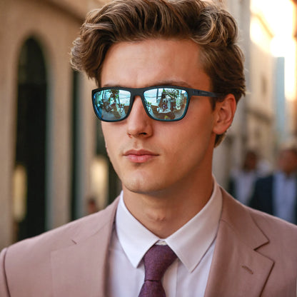 ZENOTTIC Polarized Sunglasses for Men Shades Lightweight TR90 Frame UV400 Protection Square Outdoor Trave Driving Sun Glasses