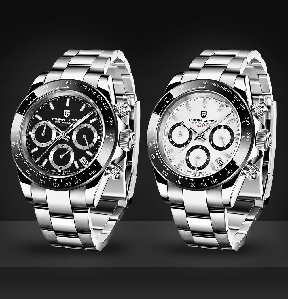 2025 PAGANI DESIGN  New PD1644 Meteorite Dial Fashion Men Quartz Wristwatches 100M Sapphire Glass Chronograph relogio masculin