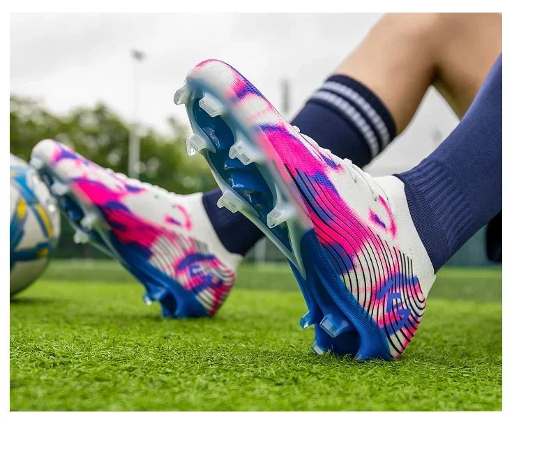 Nouvelles chaussures de football pour hommes, crampons antidérapants, chaussures de sport d'extérieur, chaussures de football ultralégères FG, crampons longs, baskets de match