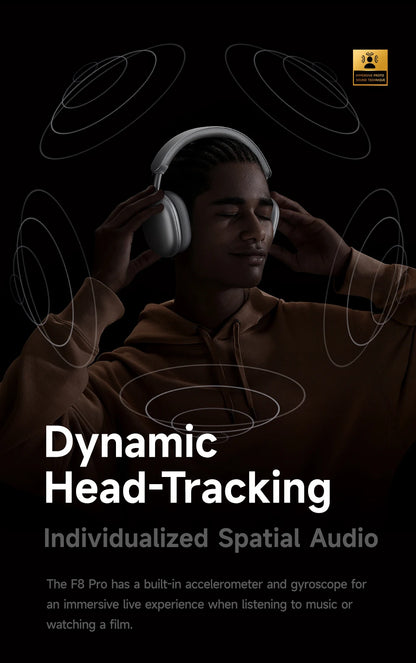 Picun F8 Pro ANC Kabellose Kopfhörer mit Head Tracking, 3D Spatial Audio, -52dB ANC, HIFI Bluetooth-Headset, ENC HD-Mikrofon, niedriger Latenz und App