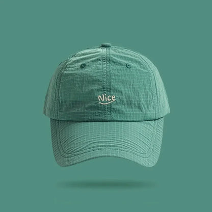 Fashion Plaid Thin Sun Cap Quick-drying Letter Embroidery Sports Running Cap Adjustable Breathable Summer Cap Men Women