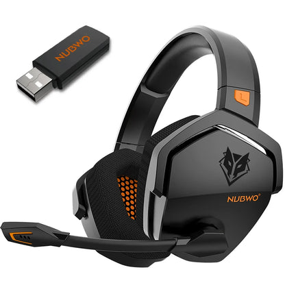 NUBWO G06 Casque de jeu double sans fil avec microphone pour PS5, PS4, PC, mobile, Switch, casque de jeu Bluetooth 5.3 2,4 GHz