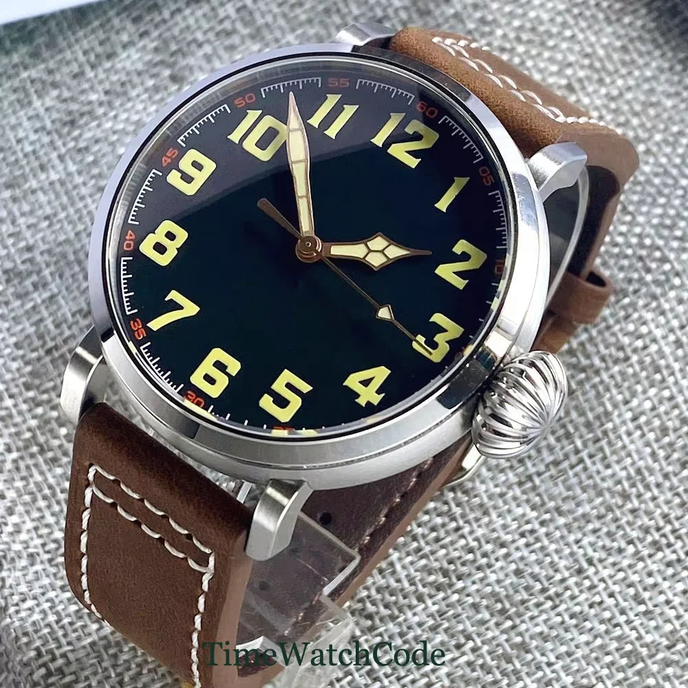 Tandorio 47mm NH35 Diver Men's Automatic Watch CUSN8 Solid Bronze or 316L Steel Case 10ATM Sapphire Crystal Black Dial