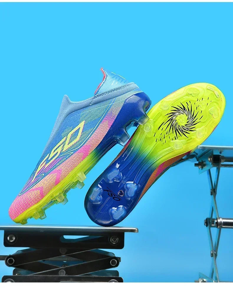 Nouvelles chaussures de football pour hommes, crampons mi-montants de haute qualité, légères, antidérapantes, pour l'extérieur et l'entraînement sur gazon, modèle très vendu