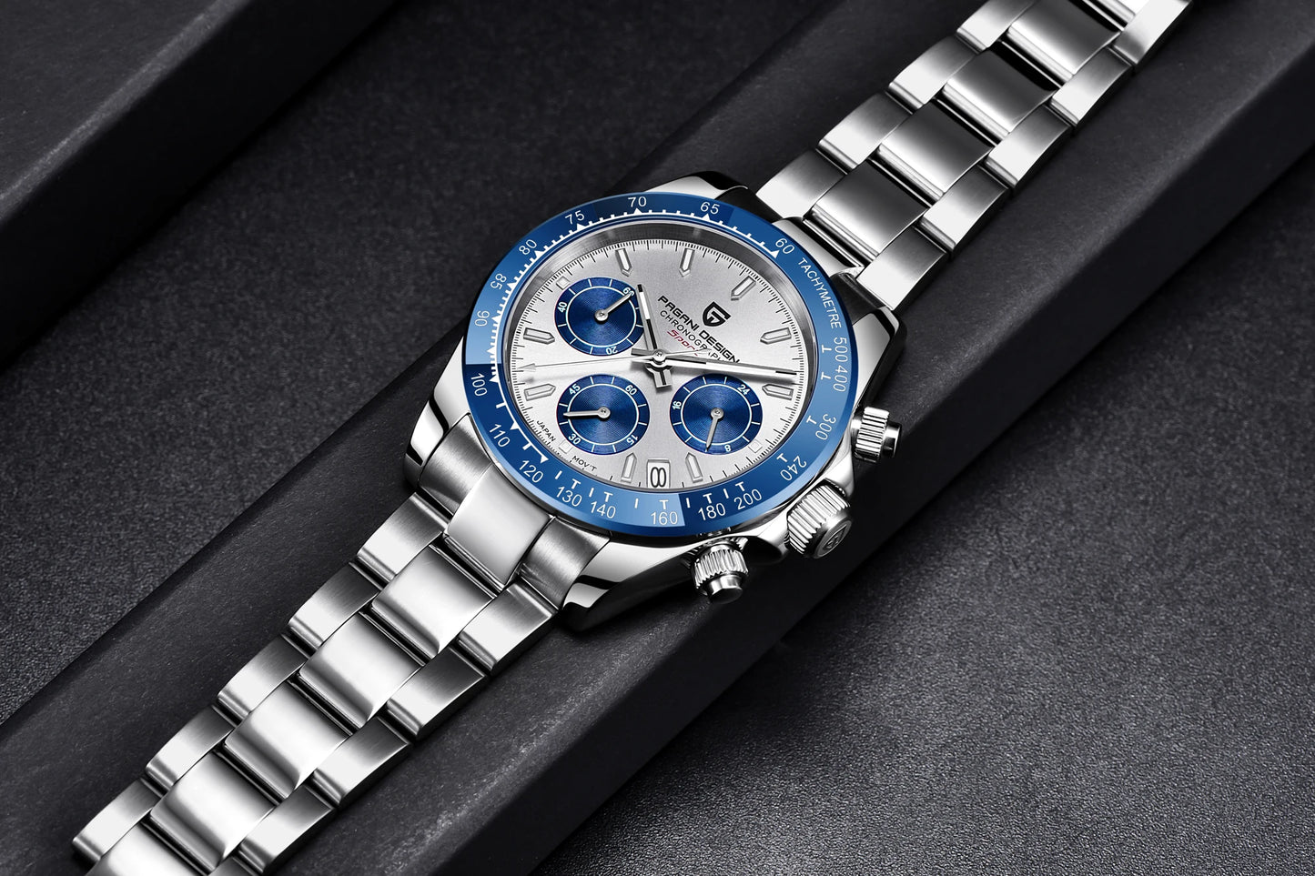 2025 PAGANI DESIGN  New PD1644 Meteorite Dial Fashion Men Quartz Wristwatches 100M Sapphire Glass Chronograph relogio masculin