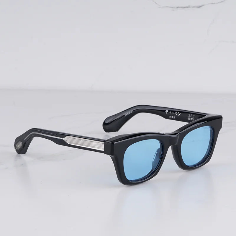 DEALAN Decade Collection Men's Classical Tortoise Gold Sunglasses Vintage Craft Cat Eye Thick Acetate Solar Glasses UV400