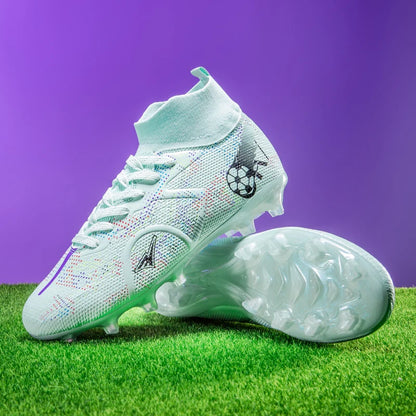 New Men's Football Boots Training Soccer Shoes Breathable Grass Cleats Match Long Spikes Indoor Sneakers Ultralight Drop Shipping