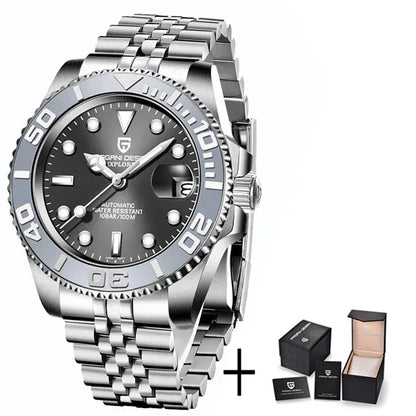 New PAGANI DESIGN 40mm Men's Wristwatch 100M Waterproof Mechanical Watches Ceramic bezel Sapphire Glass Automatic Men Watch 1651