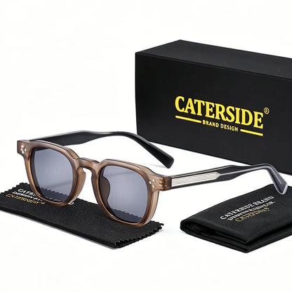 CATERSIDE New Vintage Men's Sunglasses High-Quality Square Sun Glasses Women's Outdoor Travel Beach Summer Fashion Glasses Uv400