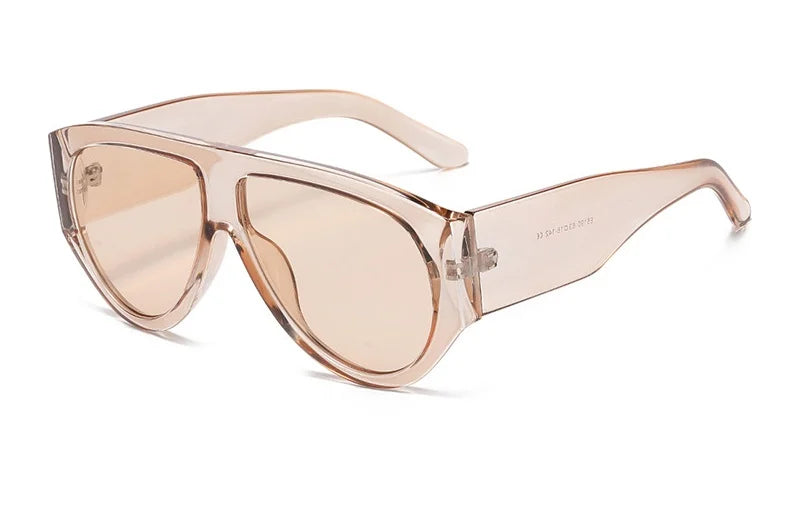 Oversized Pilot Sunglasses Women Fashion 2026 Luxury Big Frame One Piece Gradient Sunglasses Retro Classic Thick Shades