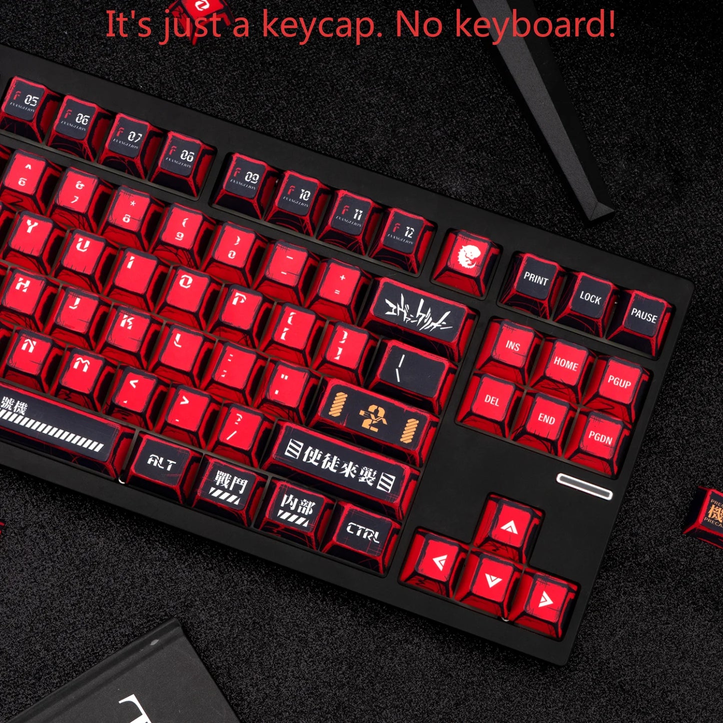 Manga Red Black Cherry Keycap Kit PBT 129 Key Mx Switch HI75 HI8 68 F99 104 64 Wooting Mechanical Keyboard