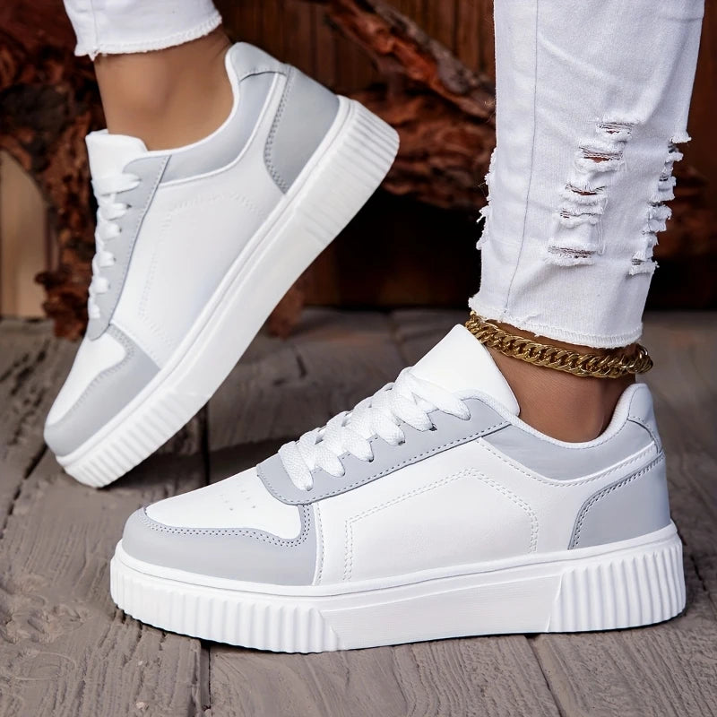 Damen- und Herren-Casual-Sneaker mit vulkanisierter Sohle, Schnürung, rutschfest, leicht und bequem, Unisex-Sportschuhe