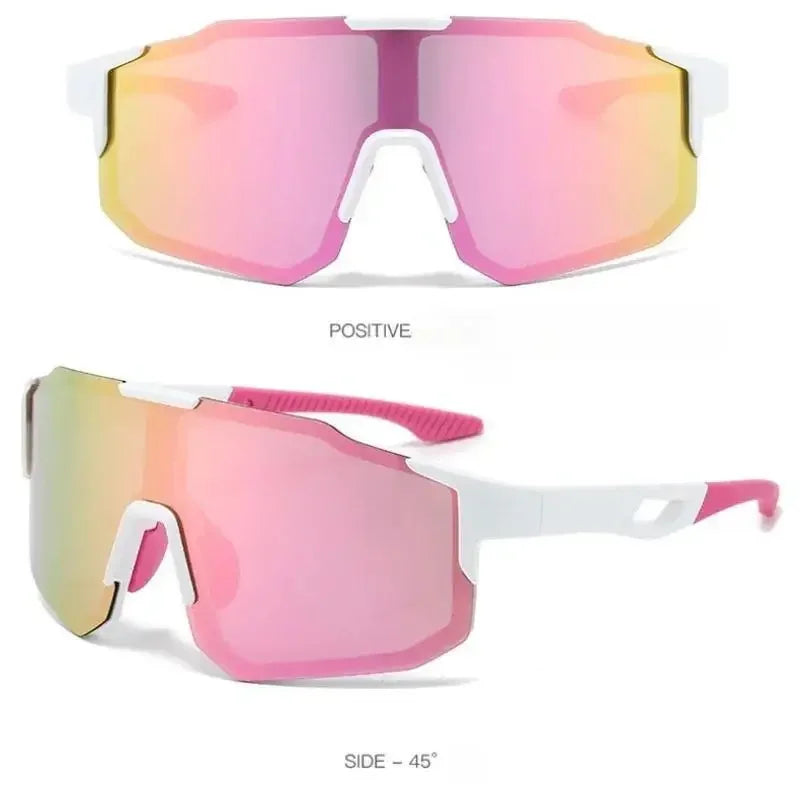 New Cycling Sunglasses Large Frame UV400 Shades UV Protection Outdoor Sports Windproof Anti-Ultraviolet Hiking Climbing Goggles