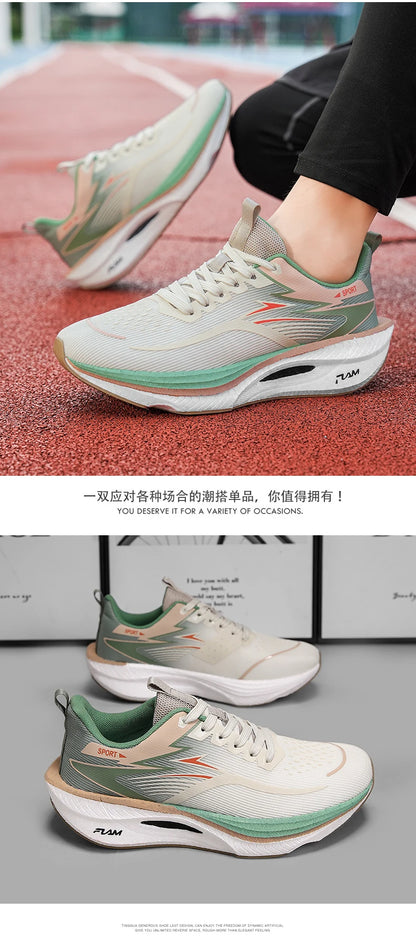 NEW Running Shoes Carbon Board Marathon Men Sports Breathable Lightweight Women's Comfortable Athletic Nonskid Sneakers Casual