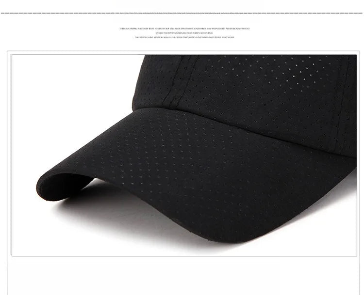 New Women Men Quick-Drying Spring Summer Baseball Cap Solid Breathable Snapback Hat Casual Fishing Sun Cap Hat For Women Men