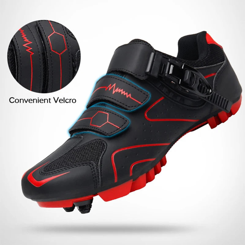 Mountain Bike Shoes Mens Cycling Shoes Quick Ratchet Buckle Compatible with SPD System Pedal for Indoor Outdoor Women MTB Shoes