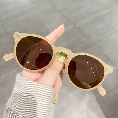 Peekaboo polarized sunglasses for men korean fashion driving round sun glasses for women uv400 green brown summer accessories