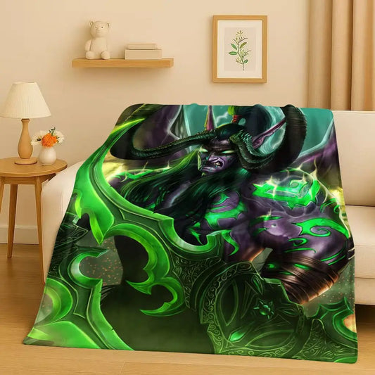 3D WOW World of Warcraft игра Demon Hunter Arthas карикатурно фланелено одеяло, ултрамеко плюшено покривало за дом, спалня, легло и диван