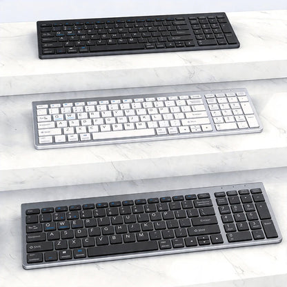 Kabellose Tastatur Bluetooth 5.0&3.0&2.4G FN+1/2/3 Dual-Mode 350mAh ultradünne Tastaturen für Laptop, PC, TV, iPad, Macbook und Android