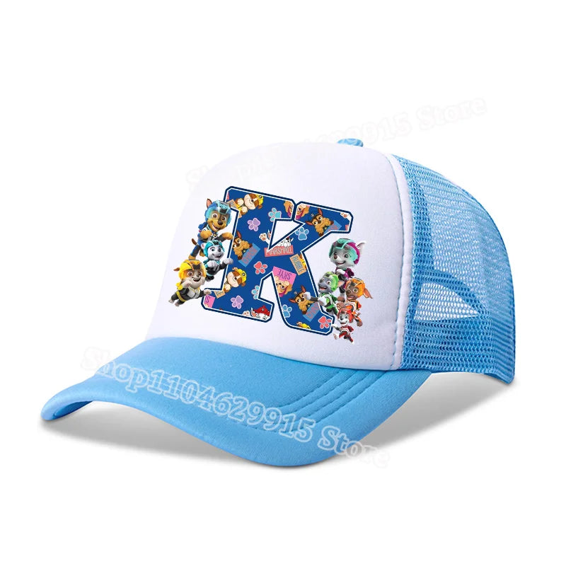 Paw Patrols Baseball Cap Boys Girls Cartoon Anime Chase Skye A-Z Letters Print Hat Summer Athleisure Adjustable Casual Hats Gift