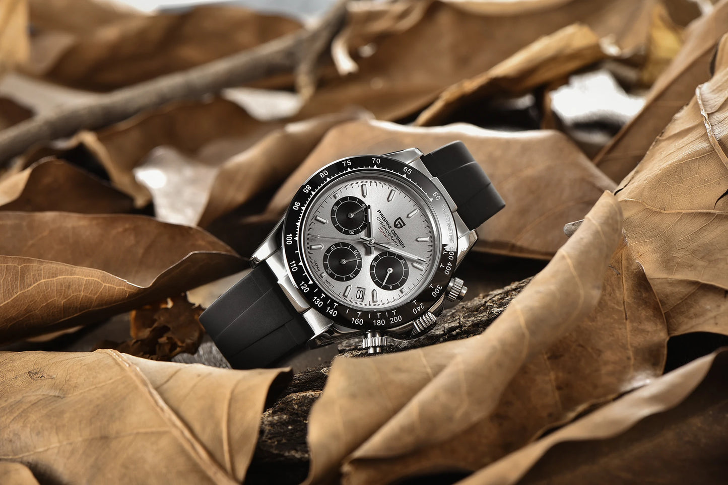 PAGANI DESIGN 1664 Luxury Automatic Mechanical Men's Watch VK63 movement AR Sapphire Crystal Rubber 100m Waterproof Men's Watch