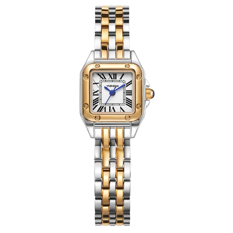 YASHIDUN Fashion Women Watch Stainless Steel Luxury Ladies Quartz Watches Business Female Clock Bracelet Wristwatch Women Gift