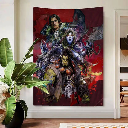 Priljubljena igra World of Warcraft, velika stenska tapiserija s potiskom, poceni hipijevska stenska dekoracija, boemske stenske tapiserije, mandala, dekoracija za dom