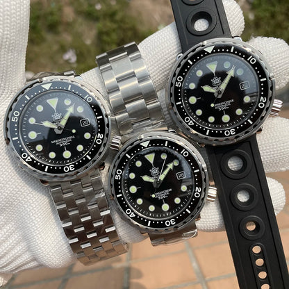 STEELDIVE SD1975 Mens Automatic Watches Men Dive Watch 300m Waterproof Mechanical Wristwatch C3 Luminous Clock Sapphire Mirror
