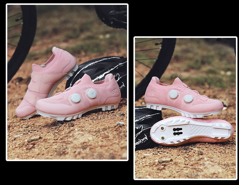 Men's MTB Cycling Shoes New Women's Pink Self-Locking Cleats Speed Road Bicycle Shoes Flat Trail Racing SPD Mountain Bike Sneakers