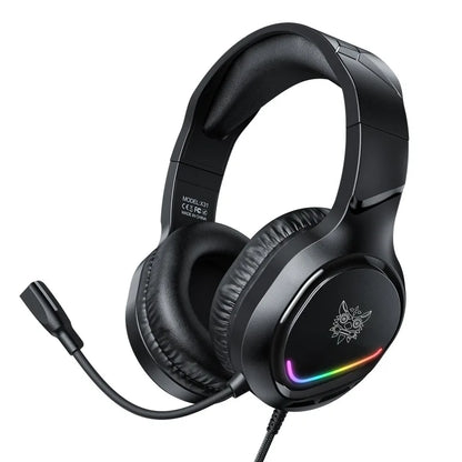 Casque de jeu ONIKUMA X31, casque filaire professionnel, haut-parleur dynamique 50 mm, éclairage RGB, micro réglable pour PC, ordinateur portable, console