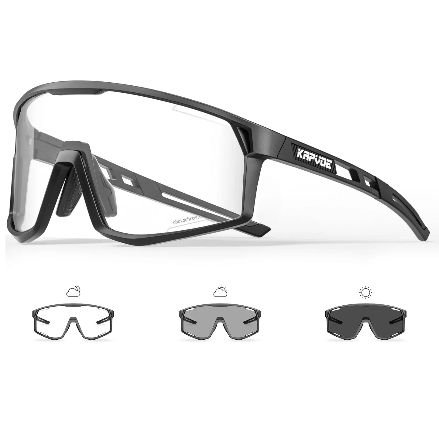 KAPVOE Men Women Road Bike UV400 Goggles Mountain Sports Eyewear Outdoor Photochromic Cycling Sunglasses Bicycle Cycling Glasses