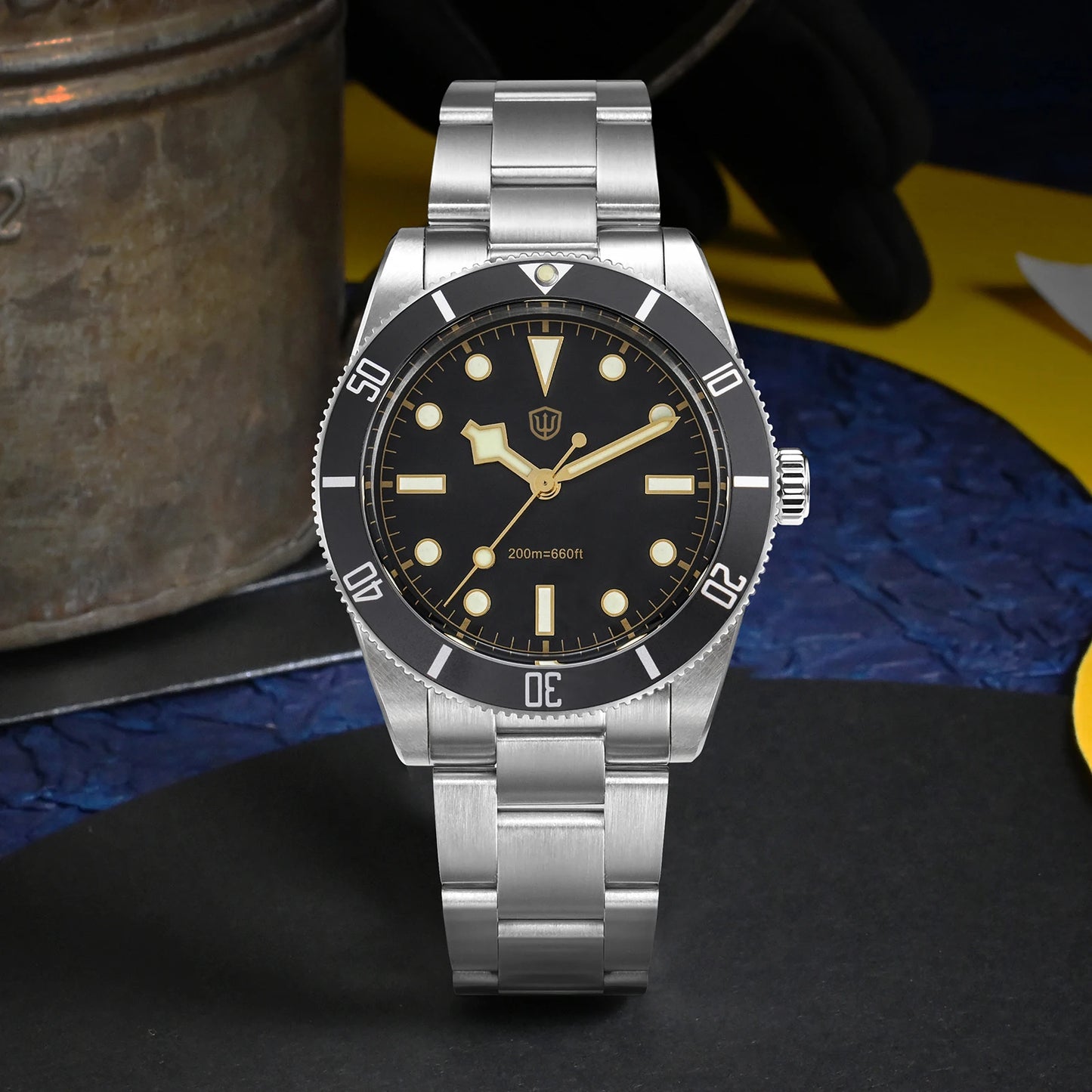 Watchdives WD7922 BB54 Watch VH31 Sweep Second Movement Sapphire Crystal 20bar Waterproof C3 Luminous 37mm Vintage Watches