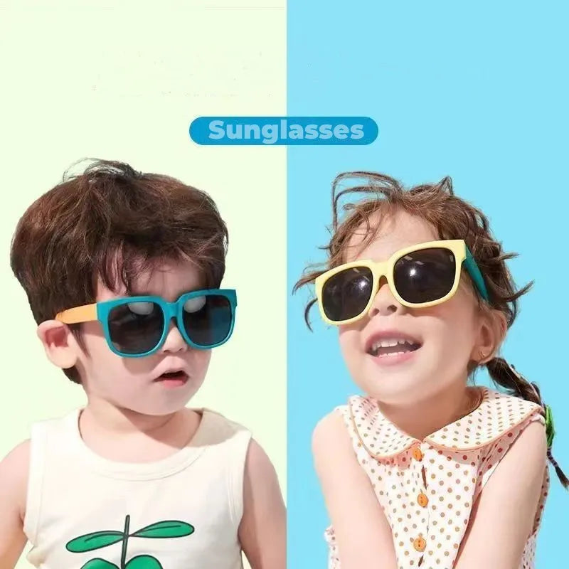 Fashion Kids Folding Sunglassess New Ultralight Candy Color Children Sun Glasses Portable Square Frame Eyewear for Girls Boy