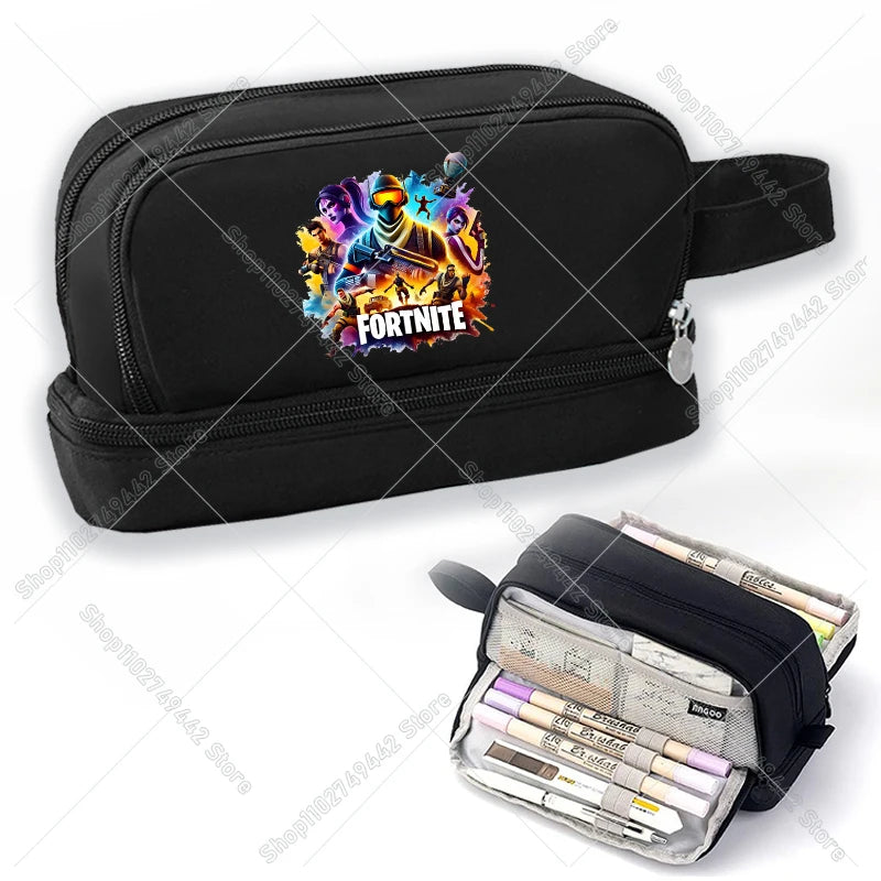 Game Anime Fortnites Student Pencil Case Cute Boy Girl Pencil Bag High-capacity Pencilcase Nylon Pen Case School Kids Stationery