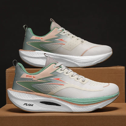 Zapatillas de running para hombre y mujer, deportivas para maratón, con amortiguación de aire, placa de carbono, transpirables, ligeras y cómodas para exteriores