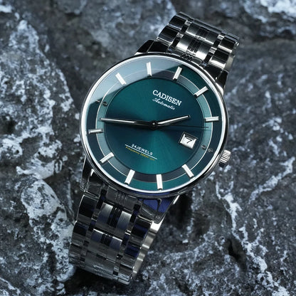 CADISEN Ultra-thin Mechanical Wriswatch Japan MIYOTA 9015 Top Brand Luxury Single-dome Sapphire Crystal  Automatic Watch Man
