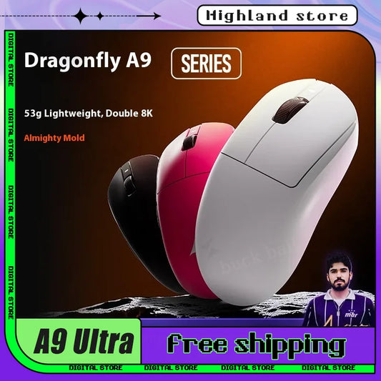 Mysz gamingowa bezprzewodowa ATK A9 Ultra, trzy tryby, 8K, lekka 53g, A9/A9 SE/A9 Plus/A9 Pro, e-sportowa mysz gamingowa do PC, personalizowany prezent