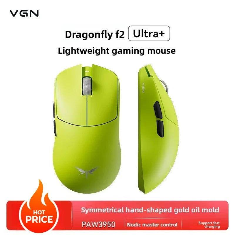VGN Dragonfly F2 ProMax/Ultra e-športová herná myš 42000DPI 0.125ms pre Csgo, nízka latencia, káblové/bezdrôtové pripojenie, duálny 8K 3-režim, PAW3395/3950