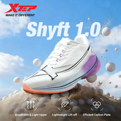 Xtep Shyft 1.0 Professional Running Shoes For Men 2025 Summer Marathon Shock Absorbing Carbon Plate Racing Shoes 875319110083